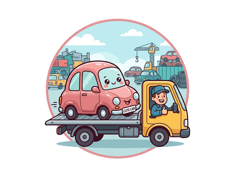 Illustration of scrap car collection service by Scrap Car SW5 Earls Court